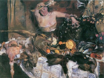 Large Still Life with Figure (Birthday Picture) by Lovis Corinth
